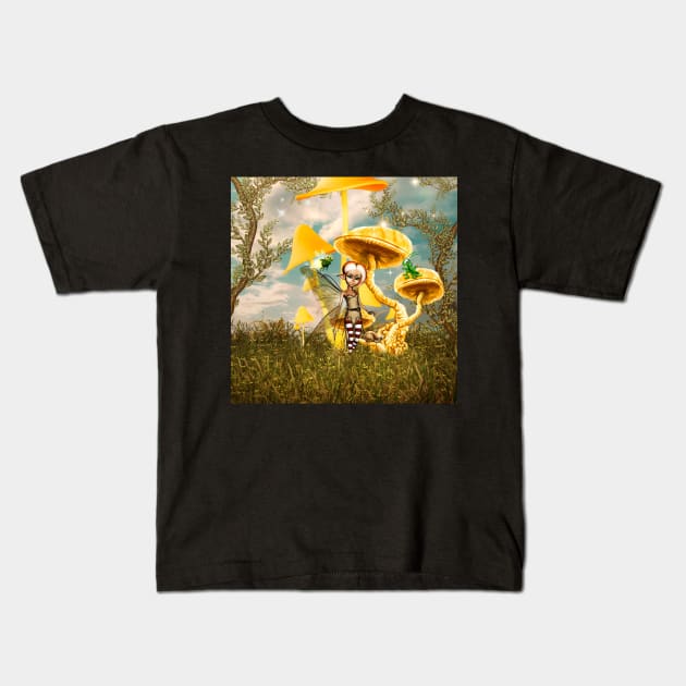 Little fairy with grasshopper and snaile Kids T-Shirt by Nicky2342